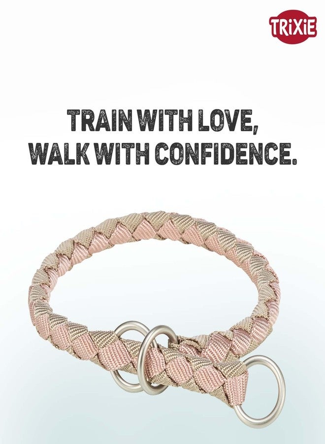 Trixie Cavo Semi-Choke Collar for Dogs | Strong and Durable Rope Collar with Chrome-Plated Semi-Choke Chain | Safe Training Tool to Discourage Pulling | Comfortable Fit (Blush/Sand, M) - Image 3